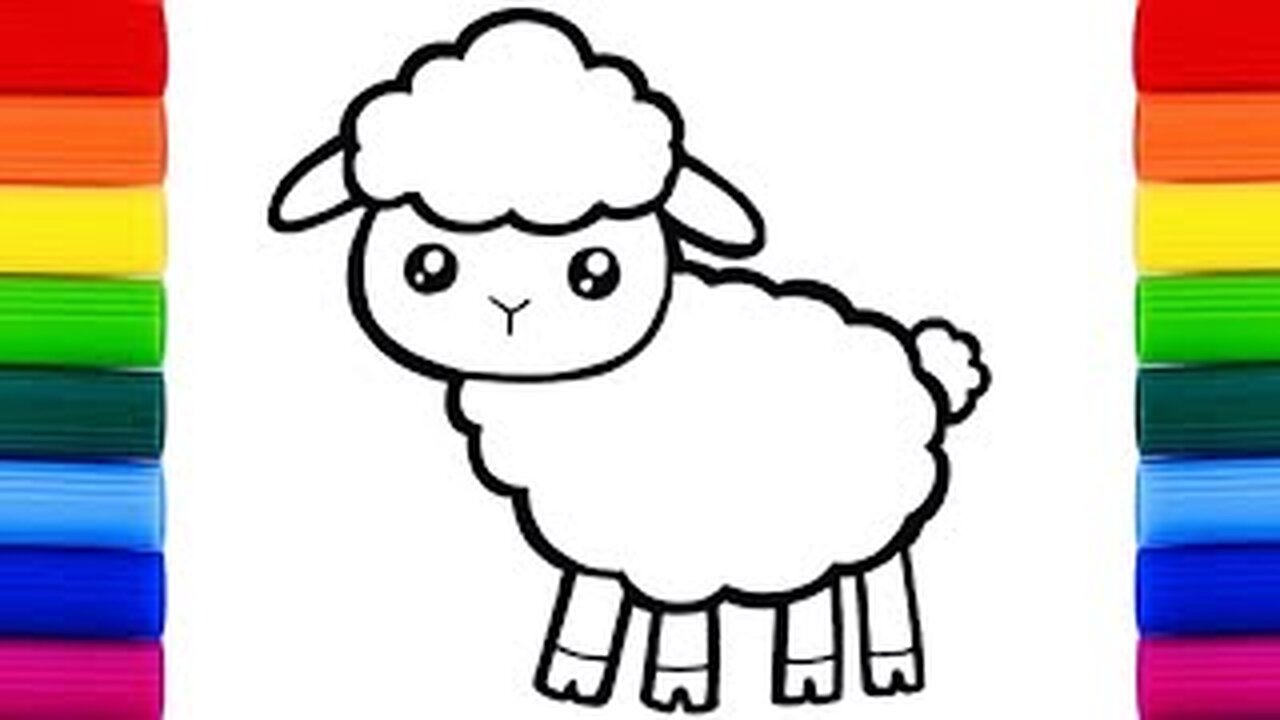 Drawing sheep, coloring and drawing for kids and toddlers How to draw a sheep for kids