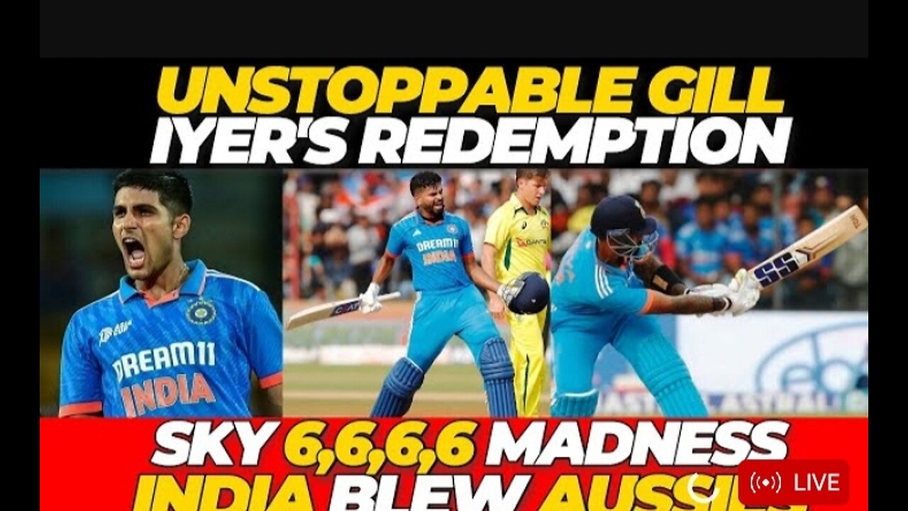 India Vs Australia 😳 Live 2nd Odi... || Unstoppable Gill 🤩🥳