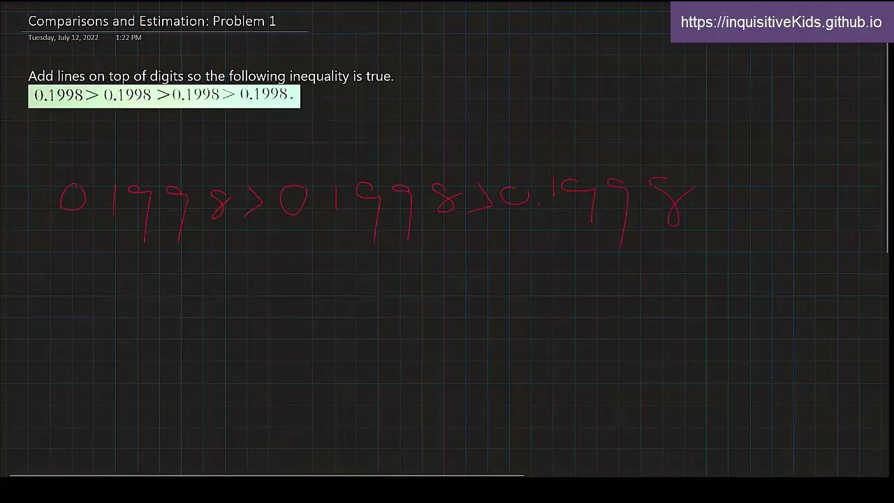 Comparisons and Estimation: Problem 1