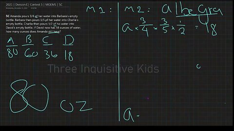 Math Olympiad for Elementary | 2021 | Division E | Contest 5 | MOEMS | 5C