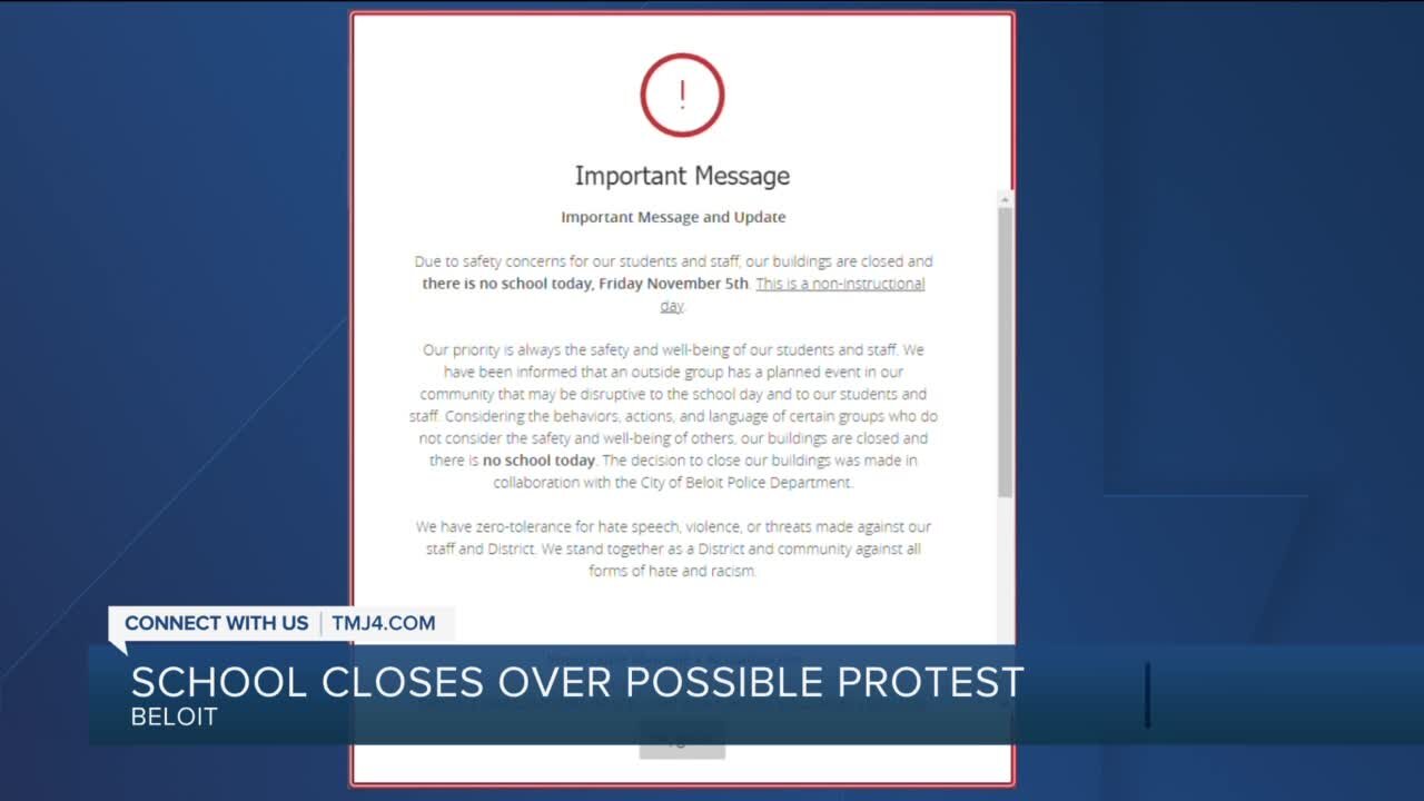 Beloit School District shuts down Friday due to 'disruptive' planned protest