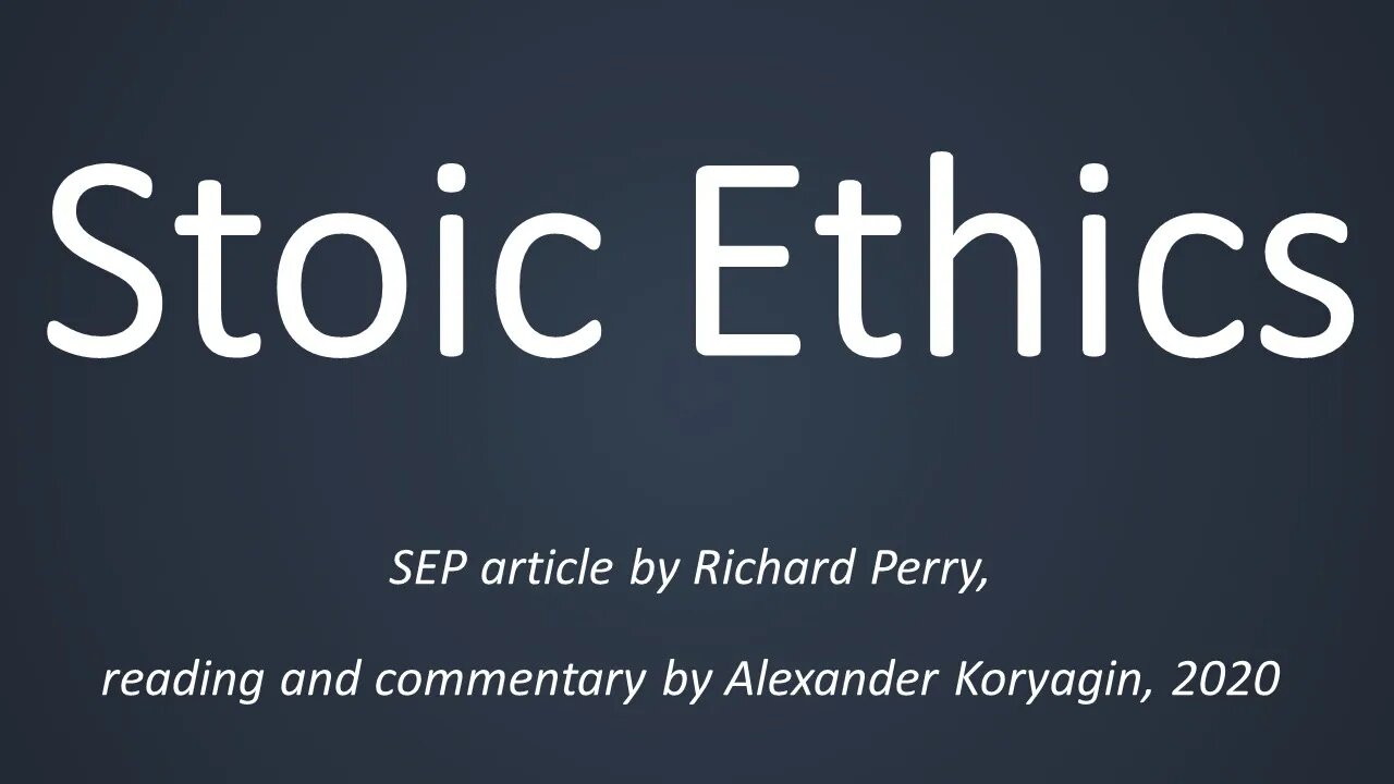 Stoic Ethics by Richard Parry (SEP)