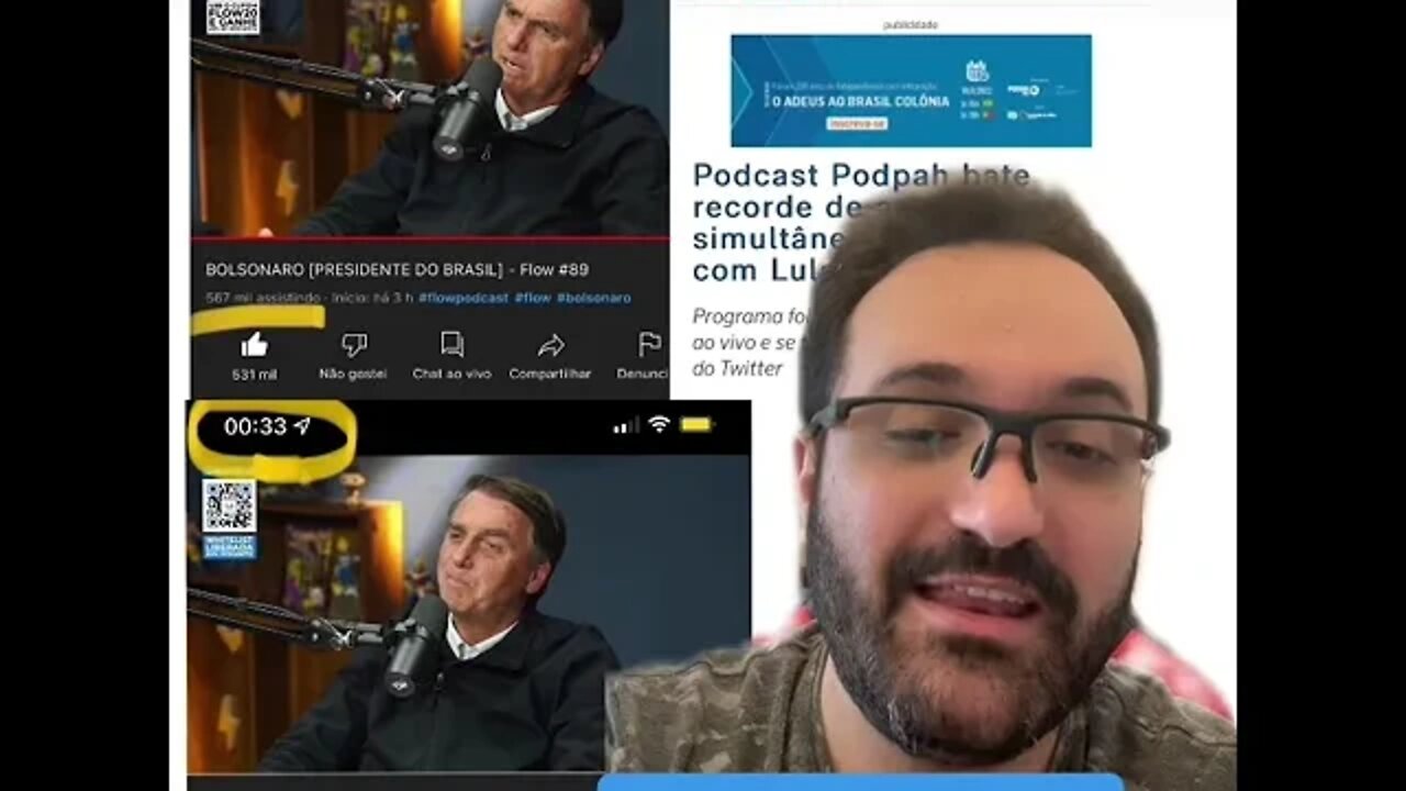 FENÔMENO! Bolsonaro bate recorde de audiência no Flow Podcast.