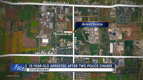 13-year-old boy accused of leading police on 2 chases