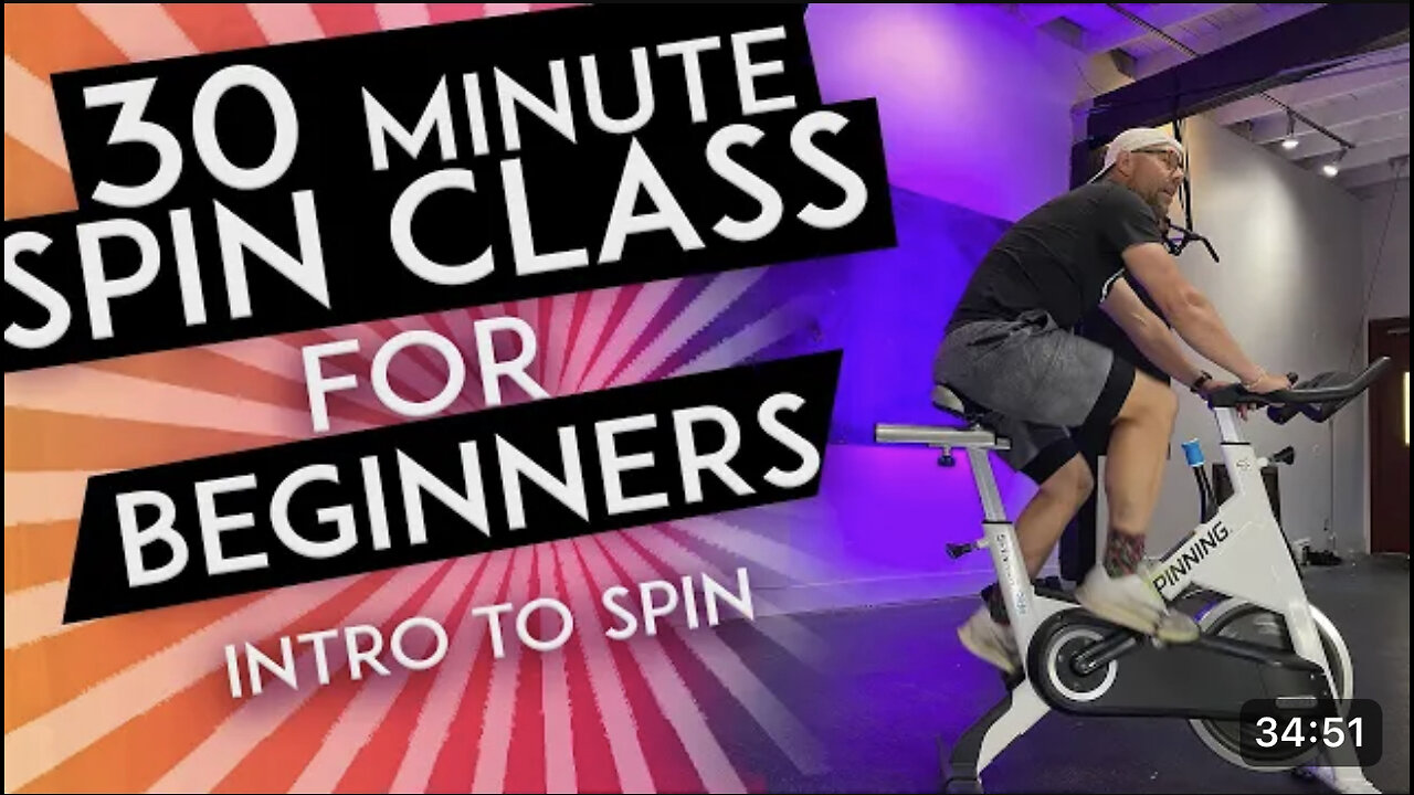 30 MINUTE SPIN CLASS for BEGINNERS -- Complete Set up & Workout