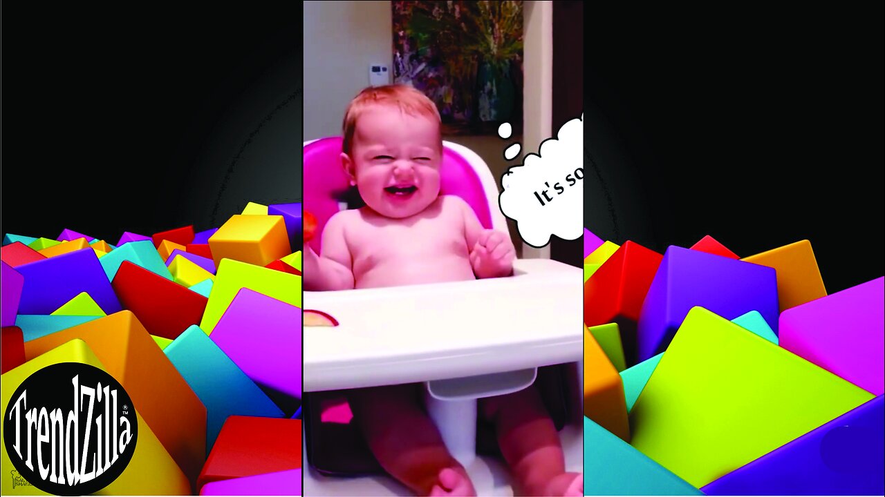 Funny Cute Baby Clips with first time Sour Fruits