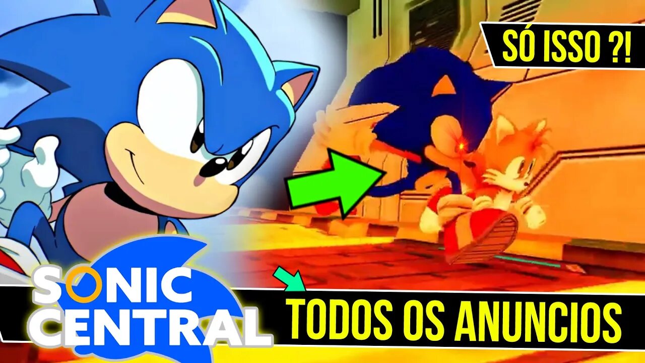 Só ISSO ?! - Todos os Anuncios no Sonic Central - Sonic Frontiers, Sonic Origins e Sonic Prime