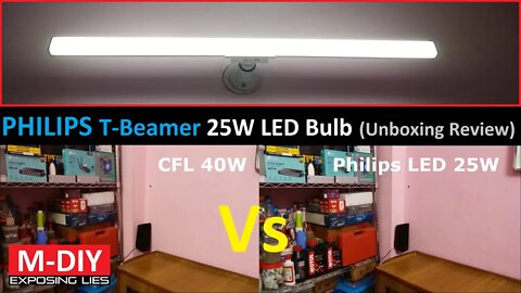 Philips T-Beamer 25W LED T-Bulb B22 (Unboxing Review) CFL Vs LED Lights [Hindi]