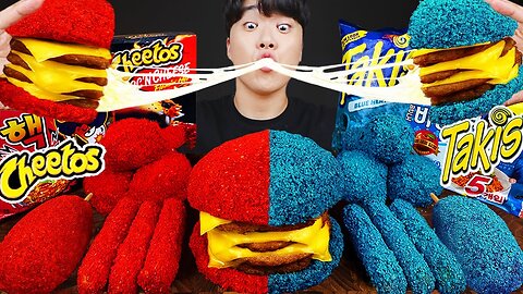 ASMR MUKBANG | hamburger, cheese stick, fire noodles, hot dog meal recipe eat food