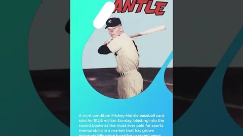 Mickey Mantle card sells for $12.6 Million! Breaks Record 😮#shorts