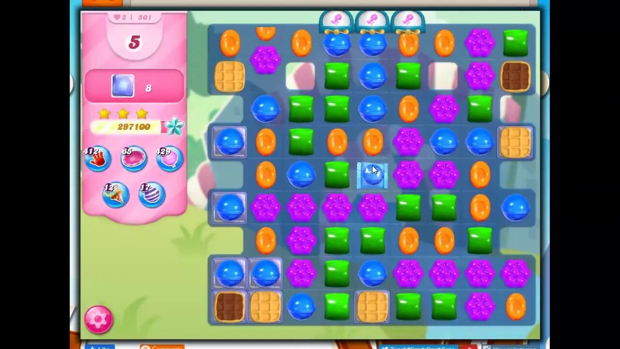 Candy Crush Level 501 Talkthrough, 25 Moves 0 Boosters