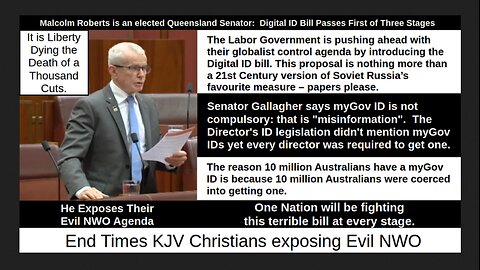 Malcolm Roberts is an elected Queensland Senator: Digital ID Bill Passes First of Three Stages