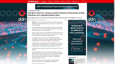 2020 AMAZON recalls Doorbells that explode