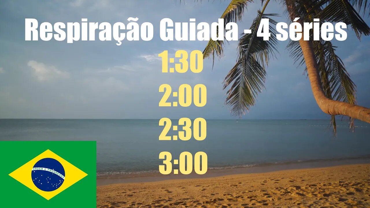 [Em Português] Exercícios de respiração: 4 séries de 1min e 30s a 3 minutos de retenção.