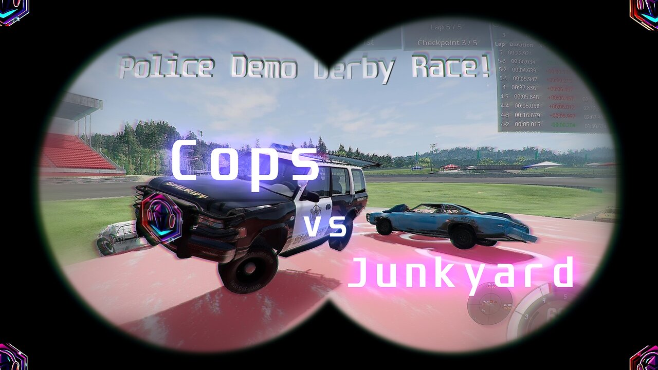 5 Laps Of Destruction! Police vs Derby Goers - BeamNG