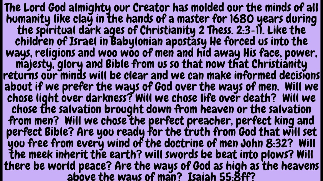 1 JOHN 5. IN THE 2ND AGE OF CHRISTIANITY MEN NO LONGER PREACH RIGHTEOUSNESS AS IF WE WERE GOD GEN. 3:5; 1 COR. 2:11, BUT RATHER WE HUNGER AND THIRST AFTER IT!