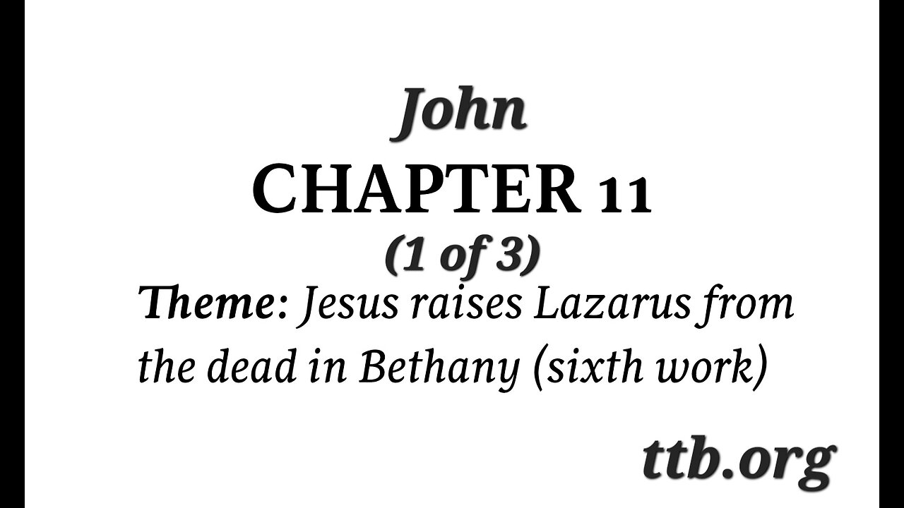 John Chapter 11 (Bible Study) (1 of 3)