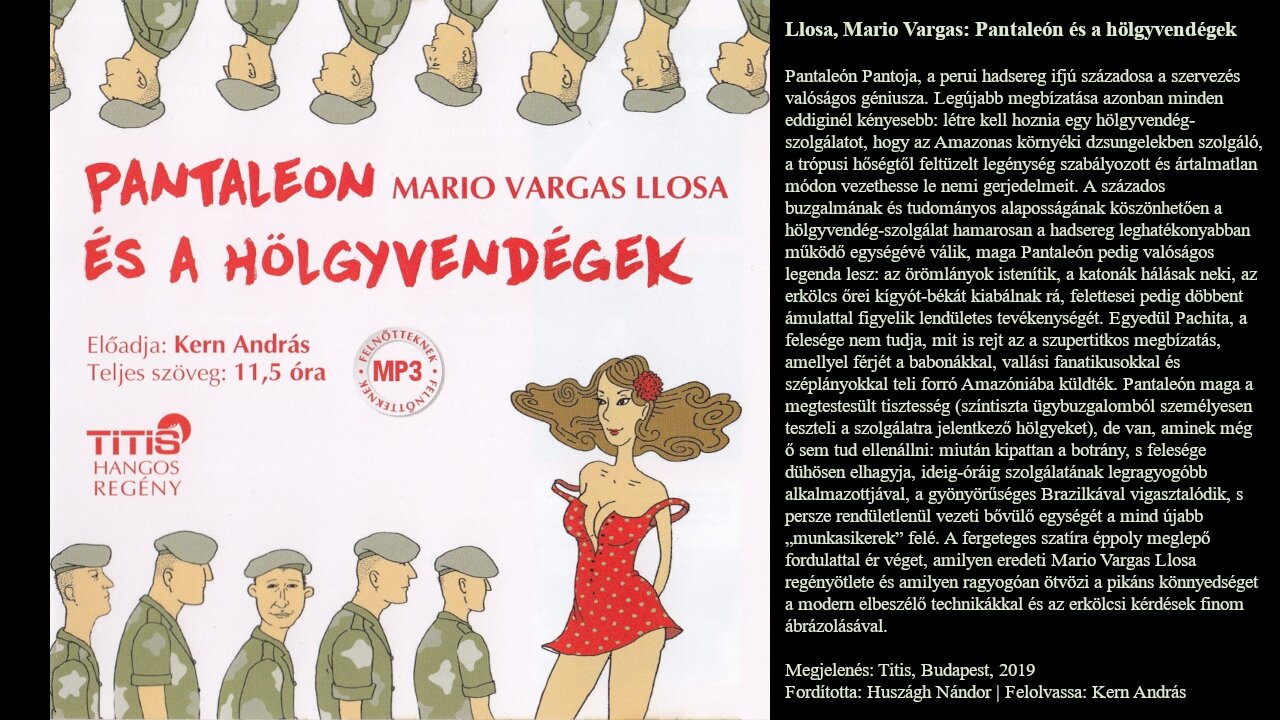 Llosa, Mario Vargas: Pantaleón és a hölgyvendégek. Titis, Budapest, 2019