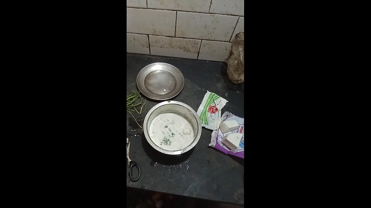 Home made Dahi paneer preparing