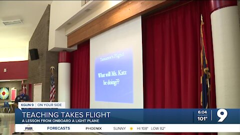 Teacher to teach lesson flying over her school