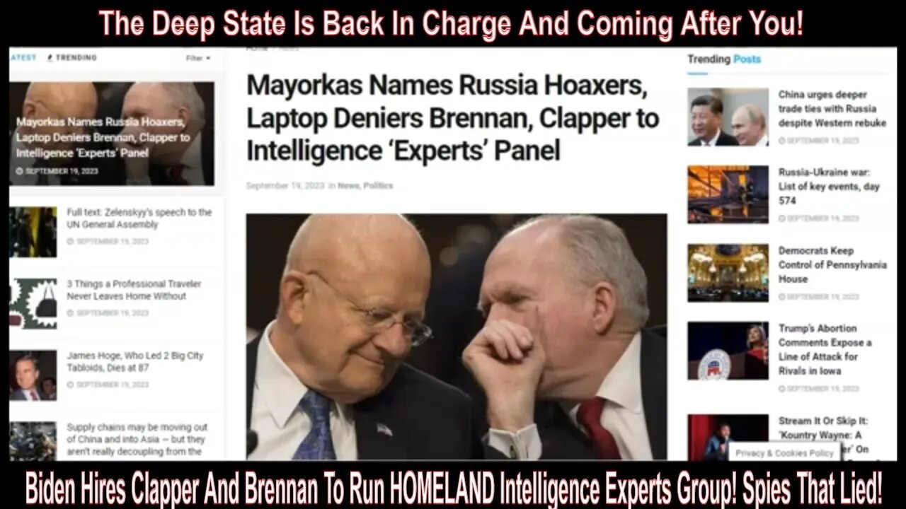 Biden Hires Clapper And Brennan To Run HOMELAND Intelligence Experts Group! Spies That Lied