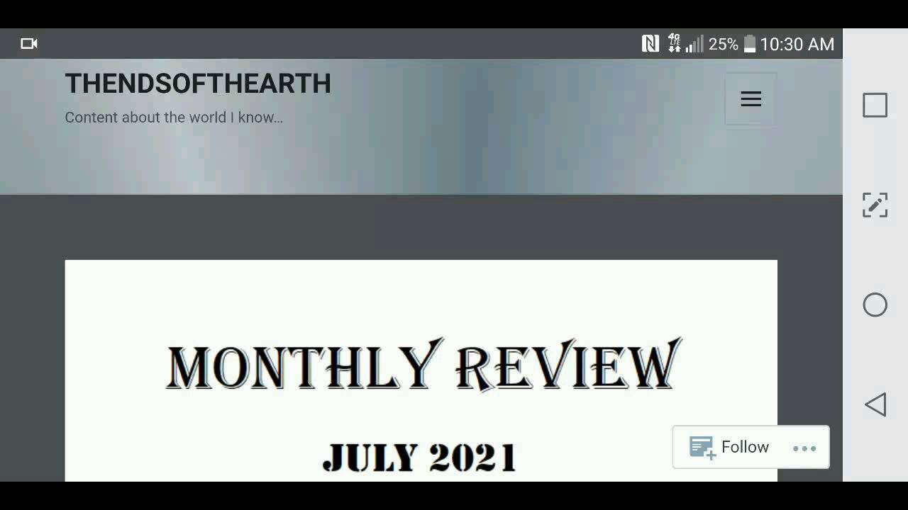 Review of July 2021 Monthly Review...