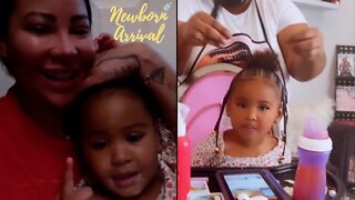 Hazel E Hires Stylist To Braid Daughter Ava's Hair For Her B-Day! 💁🏾‍♀️