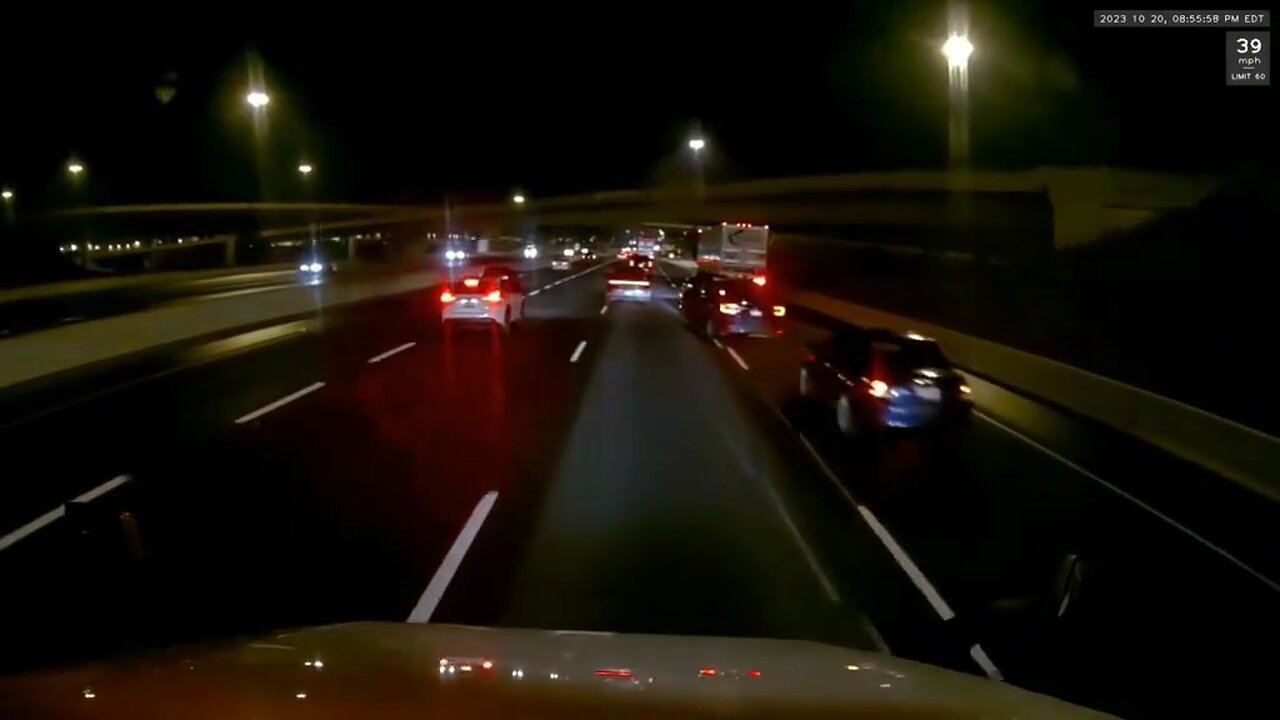 Cutting Off Truck On Highway 427