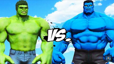 GREEN HULK VS BLUE HULK EPIC BATTLE