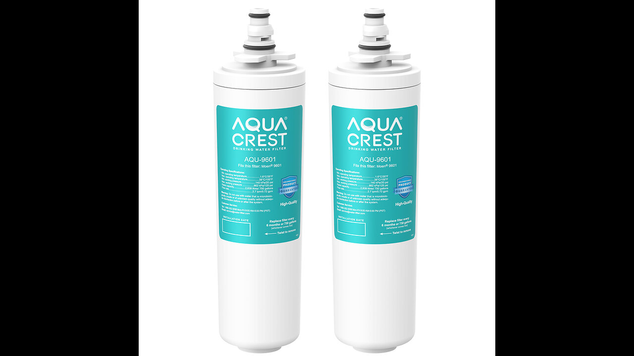 AQUACREST 9601 Water Filter, Model No.AQU-WF55. Replacement for Moen 9601 ChoiceFlo 9600, 9602,...