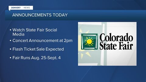 Colorado State Fair concert announcement today