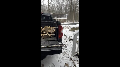 Unloading my firewood for wood stove