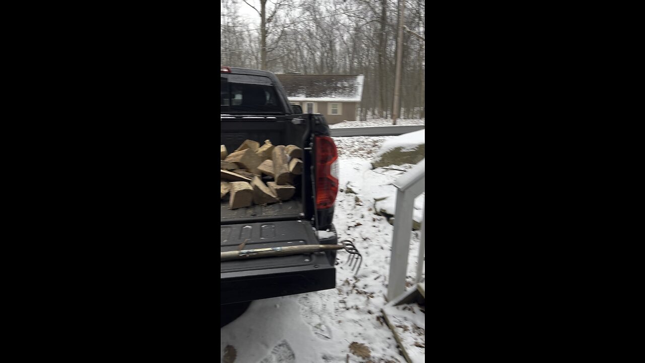 Unloading my firewood for wood stove