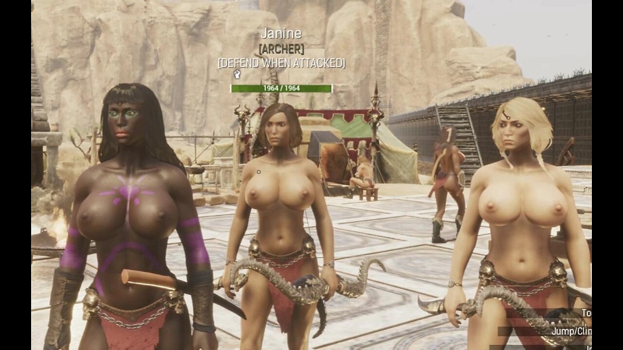 Conan Exiles carpenter & tanner busty Boobs breast expansion huge tits silicone milkers knockers