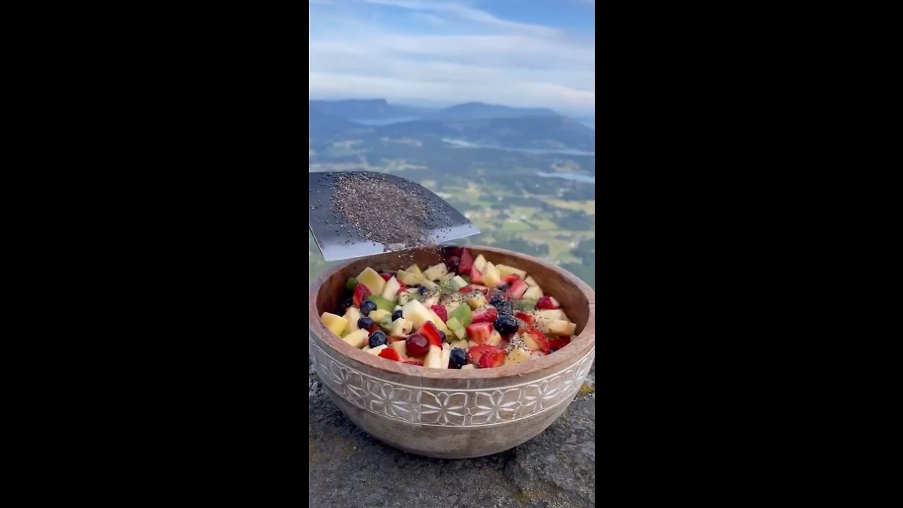 Fruit salad with a view