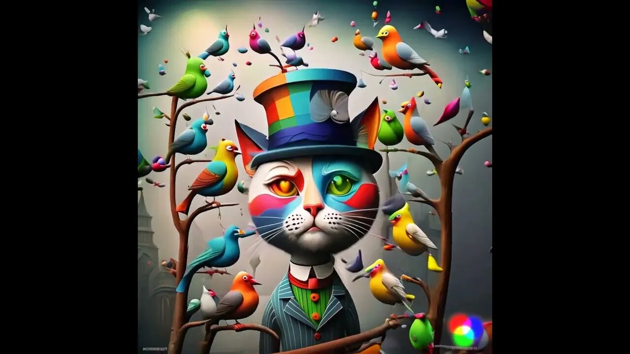 Kitty Cat and Birds Animation - Digital Art maker. NFTs Creator. #digitalart #nftartgallery