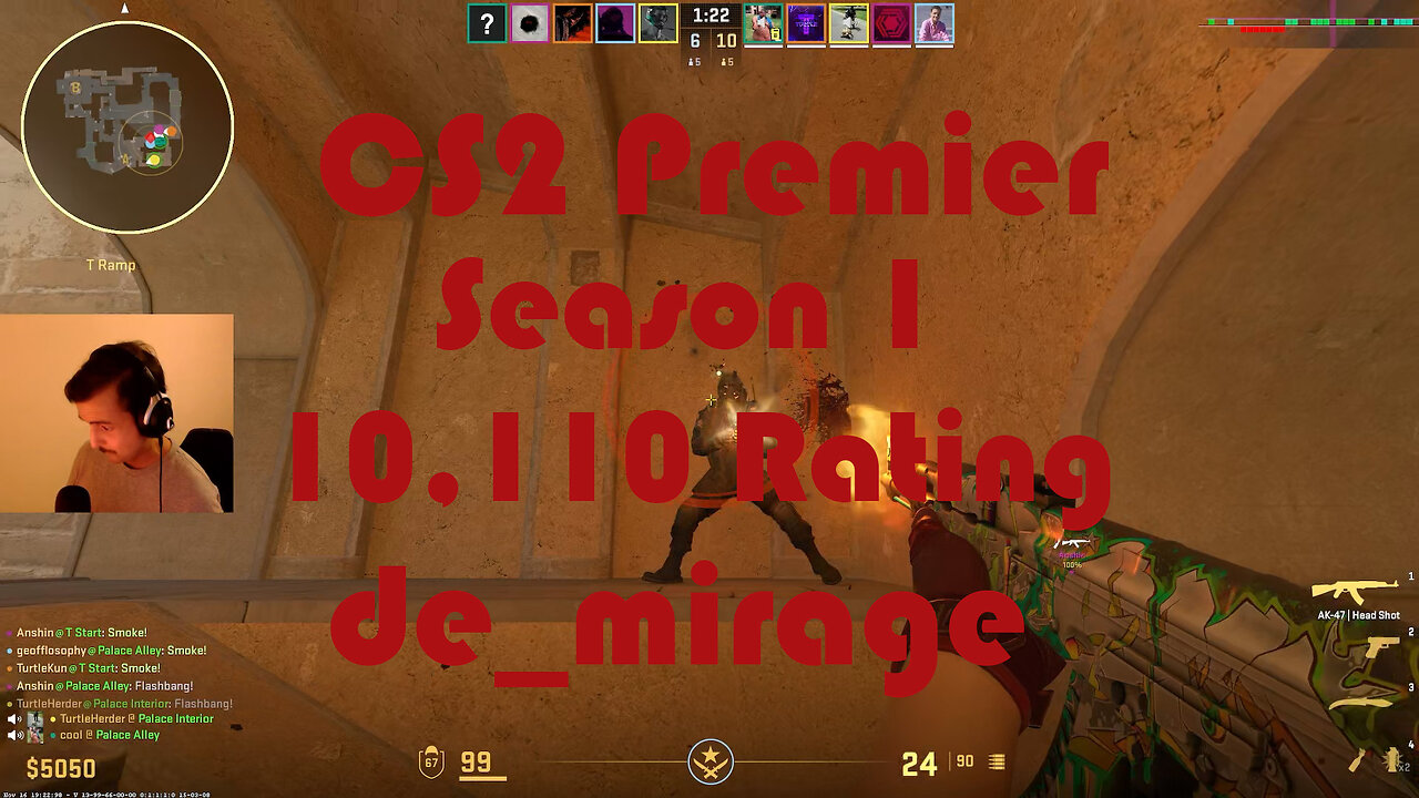 CS2 Premier Matchmaking - Season 1 - 10,110 Rating - de_mirage