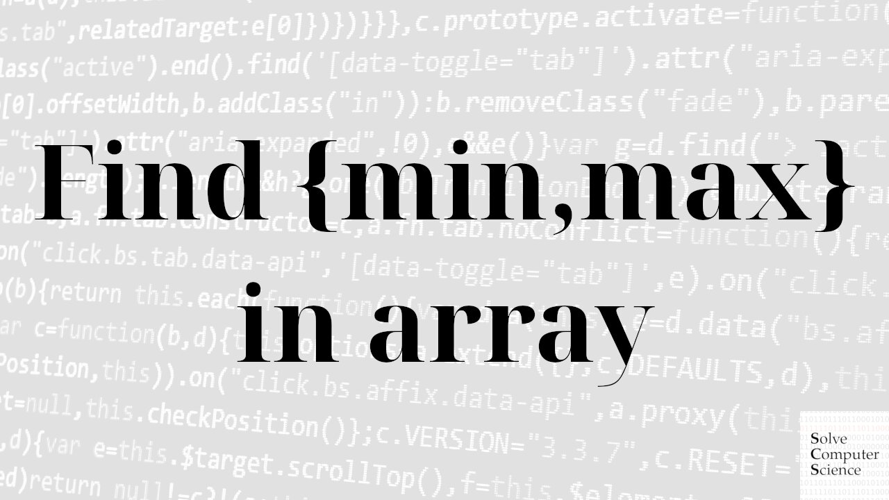 Find smallest element in array