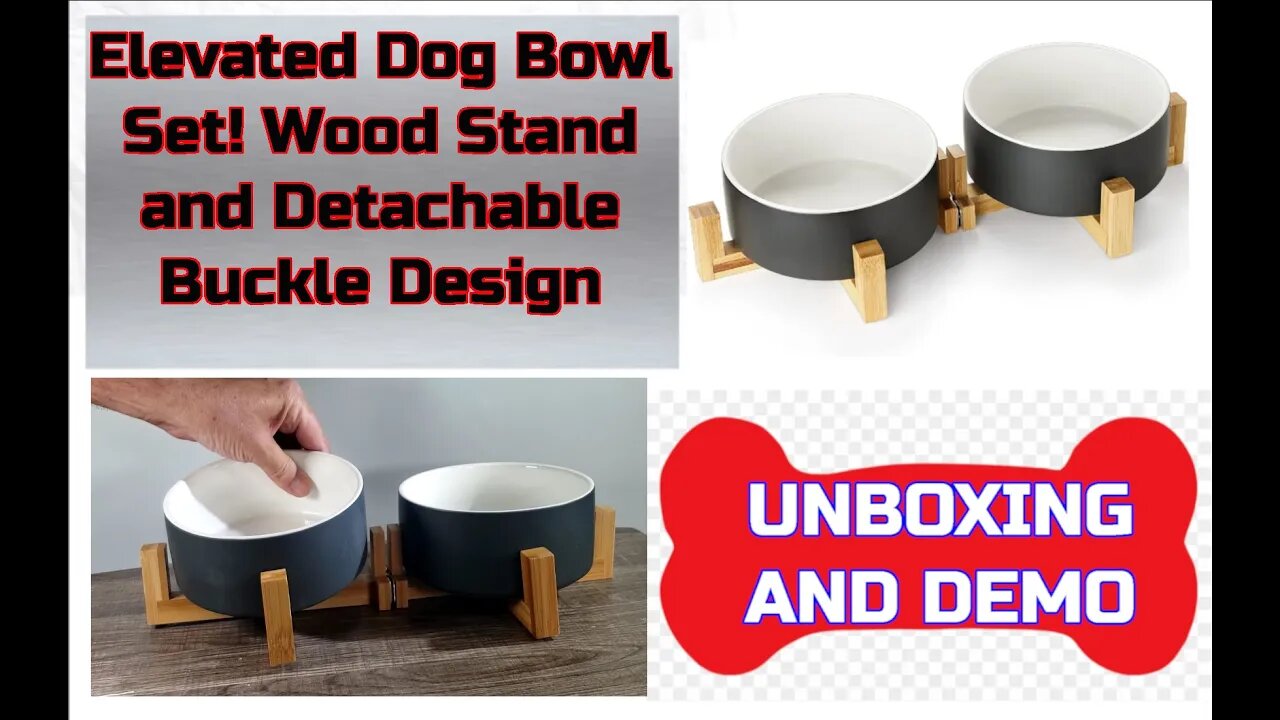 Nice Ceramic Dog Bowl and Stand Set - Sturdy and Easy To Clean