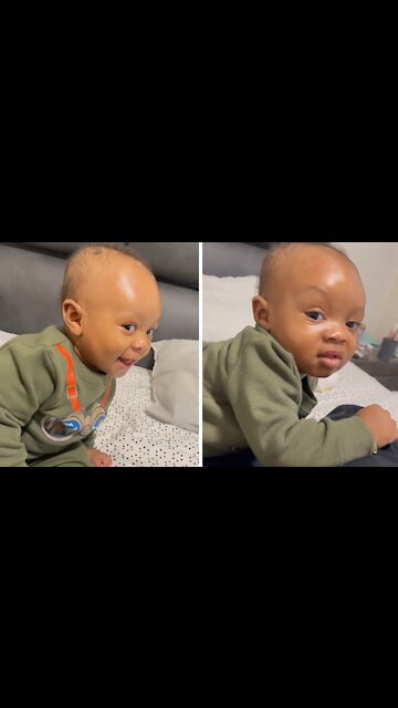 Baby hilariously prefers dad over mom