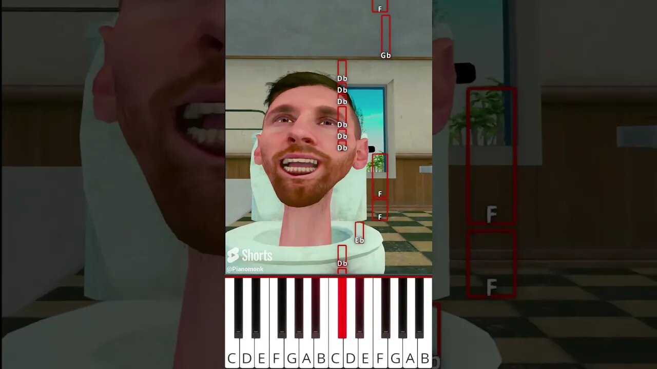 Skibidi toilet 😈 Ronaldo help his son (@LordAhmed3d) - Octave Piano Tutorial