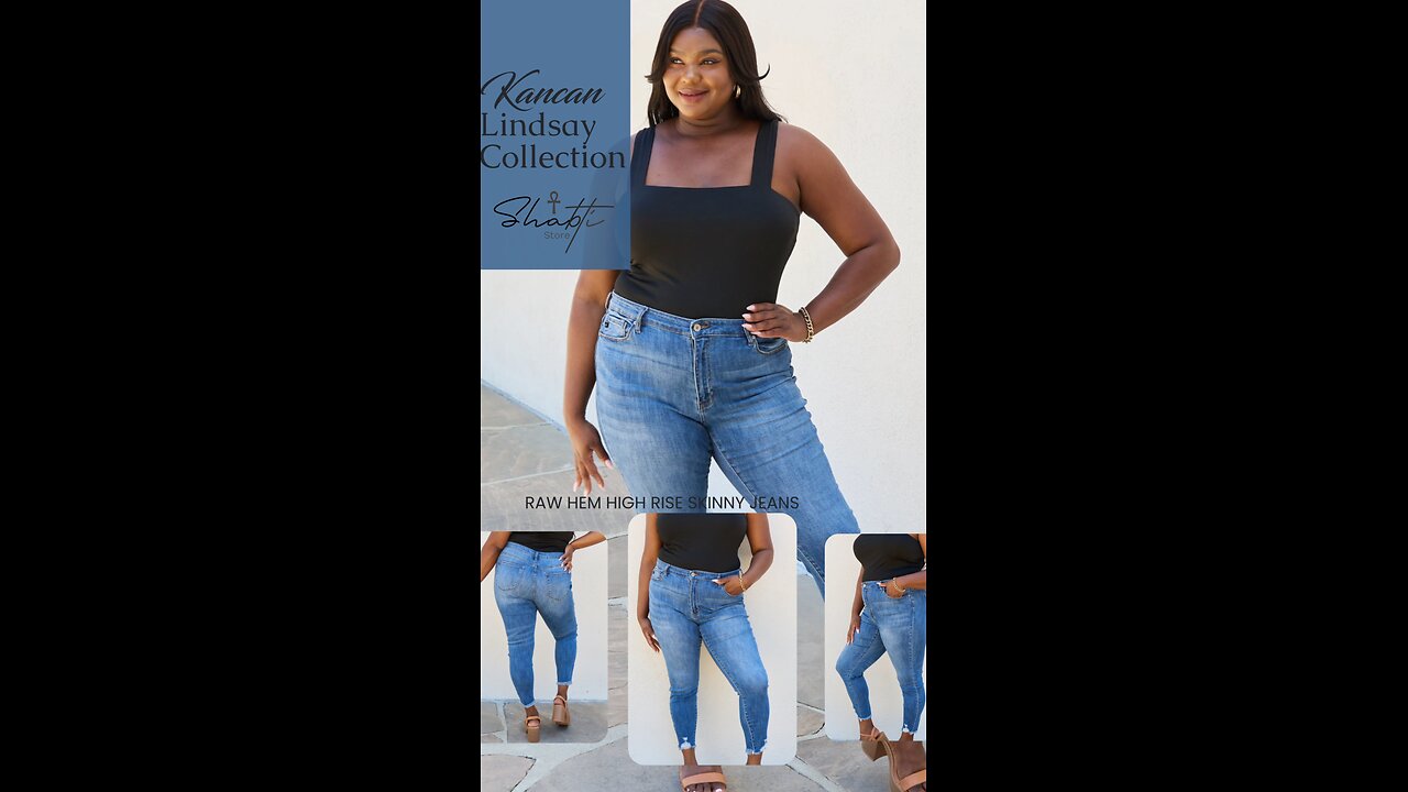 Kancan Lindsay Curvy+ Raw Hem High Rise Skinny Jeans