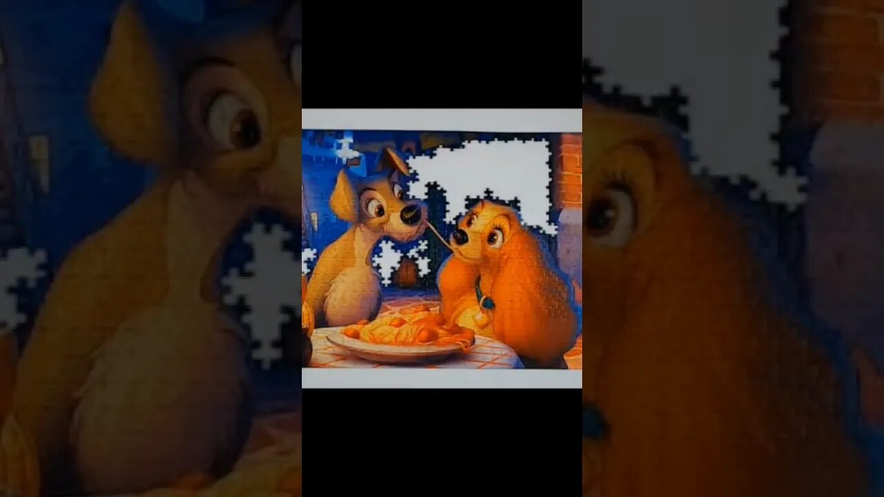 Lady and the Tramp 1000 Piece Jigsaw Puzzle Time Lapse