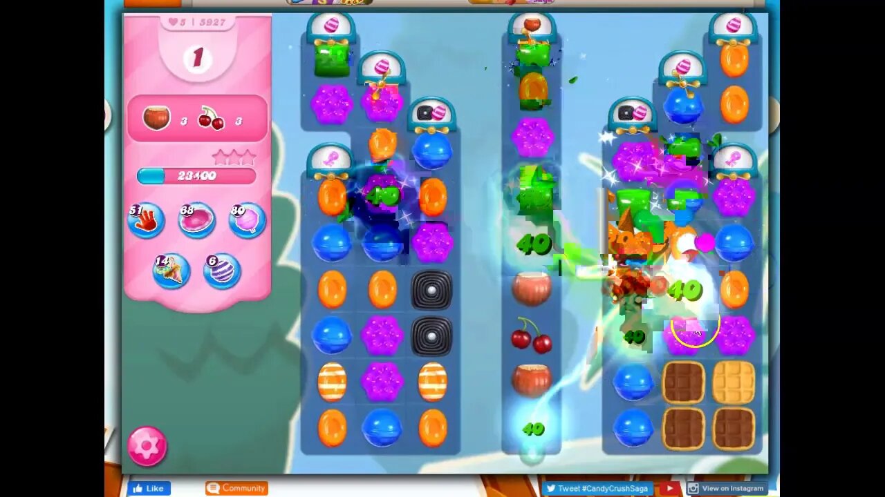 Candy Crush Level 5927 Talkthrough, 25 Moves 0 Boosters