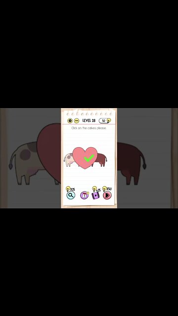 Brain Test Tricky Puzzles Level 28 Click on the calves please.