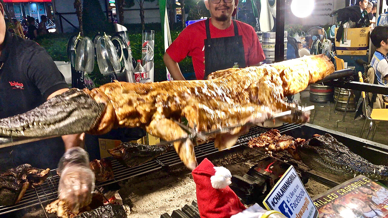 BBQ Crocodile in Pattaya Thailand - Foodie Fun