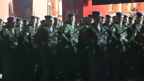 2nd night rehearsal of the May 9 Victory Day military parade on Red Square in Moscow