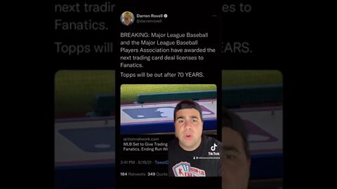 🚨BREAKING NEWS🚨TOPPS LOSES IT'S MLB SPORTS CARD LICENSE TO FANATICS 😮 #SHORTS