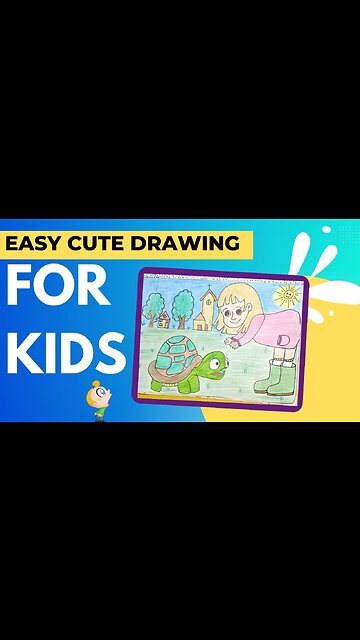 Cute and Easy for Kids | Easy Drawings for Kids |How to Draw a Cute Girl|How to Draw a Cute Tortoise