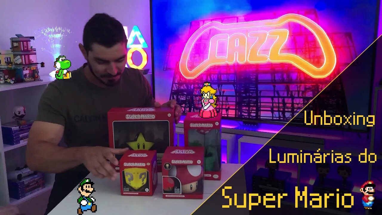 Unboxing: Luminárias do Super Mario